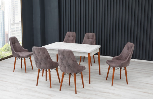 Eros Set masa 70*140 (extensibila) si scaune (4 bucati) Gri / Desire Furniture - Desire Furniture