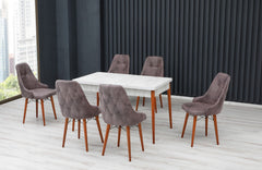 Eros Set masa 70*140 (extensibila) si scaune (4 bucati) Gri / Desire Furniture - Desire Furniture