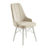 Leo Set Extensibila 80x 135 (80 x 178) Si Scaun 6 Buc Crem