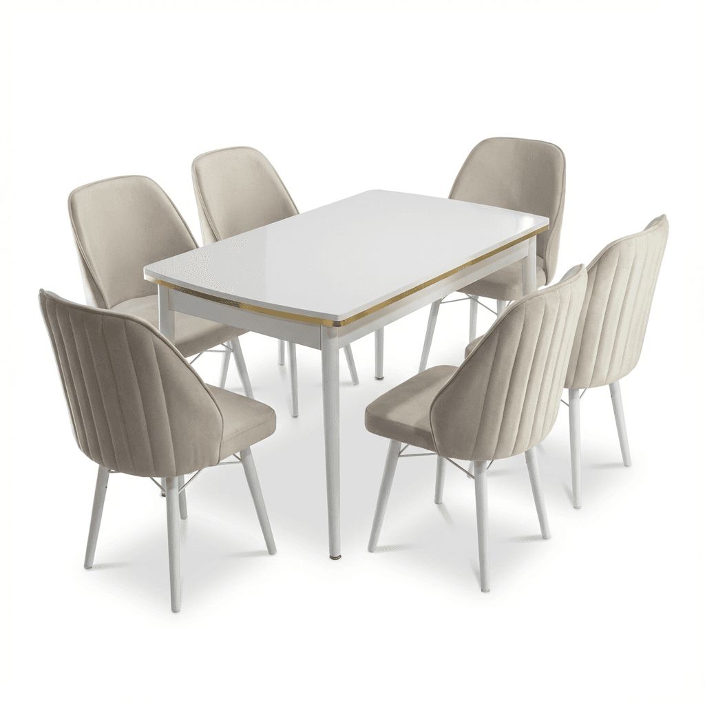 Sormis Set Extensibila 80x 135 (80 x 178) Si Scaun 6 Buc Crem