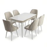 Sormis Set Extensibila 80x 135 (80 x 178) Si Scaun 6 Buc Maro