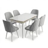 Sormis Set Extensibila 80x 135 (80 x 178) Si Scaun 6 Buc Maro