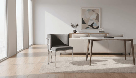 Monaco Scaun de Machiaj, Living, Dormitor, Ho Re Ca, Luxury,Cadru Metal Cromat, Gri