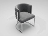 Monaco Scaun de Machiaj, Living, Dormitor, Ho Re Ca, Luxury,Cadru Metal Cromat, Gri