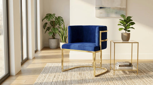 Monaco Scaun de Machiaj, Living, Dormitor, Ho Re Ca, Luxury,Gold, Albastru