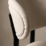 Scaun dining Poly Beige, cadru metalic negru, Horeca, Restaurant