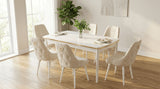 Leo Set Extensibila 80x 135 (80 x 178) Si Scaun 6 Buc Crem