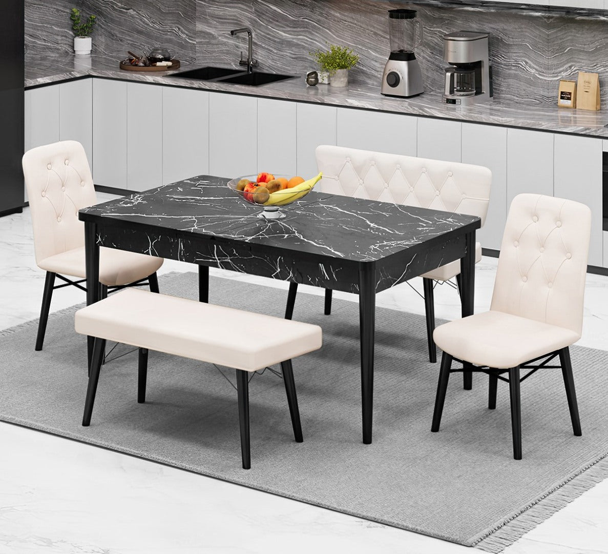 Babyface Banca Set Crem Masa (Extendible) 80*170 / Desire Furniture - Desire Furniture