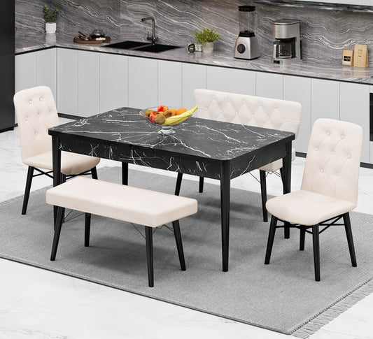 Babyface Banca Set Crem Masa (Extendible) 80*170 / Desire Furniture - Desire Furniture