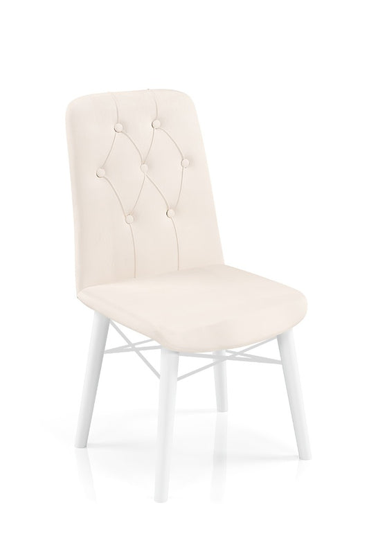 Babyface Bancă Scaun Crem (picior albe) / Desire Furniture - Desire Furniture