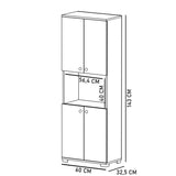 Dulap Multifuncțional cu 4 Uși și Compartiment pentru Cuptor – Alb Lucios
