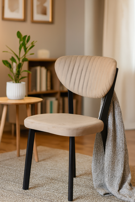 Scaun Mar, Cafenea, Restaurant, Bucatarie, Living, Metal, Babyface Textil, Cappuccino - Desire Furniture (Kopya)