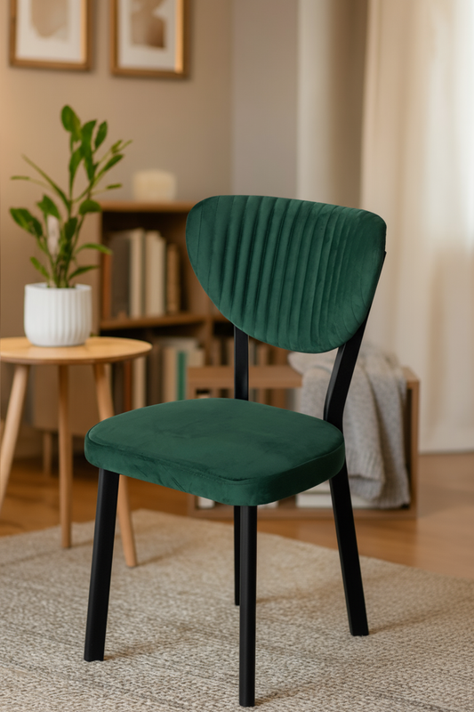 Scaun Mar, Cafenea, Restaurant, Bucatarie, Living, Metal, Babyface Textil, Verde - Desire Furniture