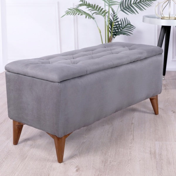 TABURET CHESTER CU DEPOZITARE GRİ / Desire Furniture - Desire Furniture