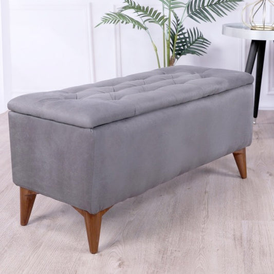 TABURET CHESTER CU DEPOZITARE GRİ / Desire Furniture - Desire Furniture
