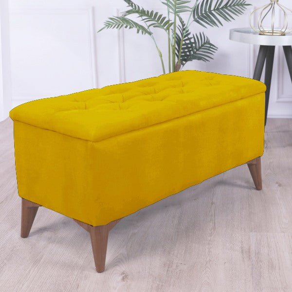 TABURET CHESTER CU DEPOZITARE MUSTAR / Desire Furniture - Desire Furniture