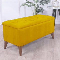 TABURET CHESTER CU DEPOZITARE MUSTAR / Desire Furniture - Desire Furniture