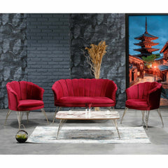 Cafea Set (Daisy) 3+1+1 Burgundia/ Desire Furniture - Desire Furniture