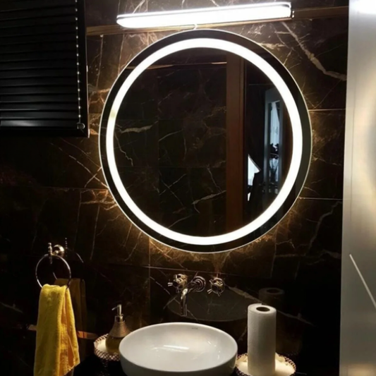 Oglindă de baie cu LED albă, 70 cm, oglindă de baie cu iluminare LED