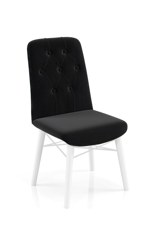 Babyface Bancă Scaun Negru (picior albe) / Desire Furniture - Desire Furniture